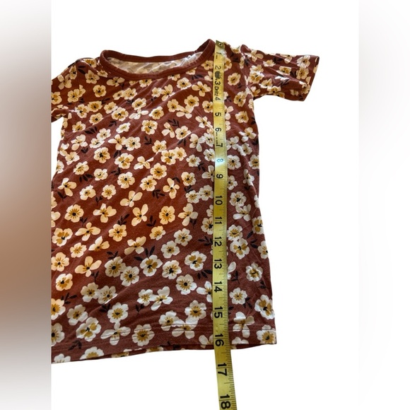 Little Sleepies Floral Kids Pajama Set - Brown and Cream - Picture 4 of 5